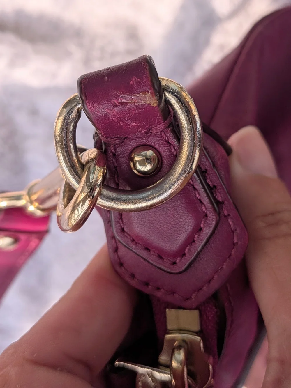 COACH Colette Fuchsia Leather Satchel/Crossbody, Orig MSRP $450.